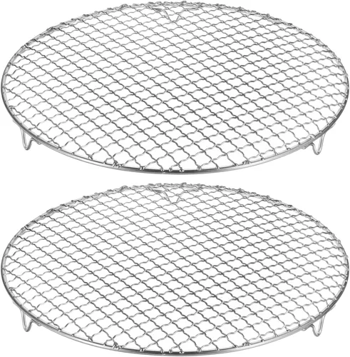Miniatura 17 de HARFINGTON Rejilla Redonda de Cocina de 6.5 Pulgadas de Acero Inoxidable 201 con Alambre Cruzado para Barbacoa, Parrilla, Cocina, Horneado, Ahumado