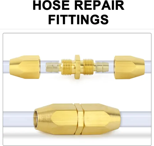 Miniatura 5 de ChillWaves Brass Pneumatics - Accesorio de repuesto reutilizable, empalmador de manguera reutilizable de 1/4 de pulgada (púa de 1/4 pulgadas)