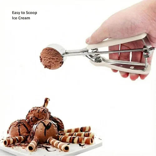 Miniatura 6 de Juego de 3 cucharas para galletas, 3 cucharas para helado, cucharas de galletas para hornear, de acero inoxidable 18/8 para hornear, cuchara