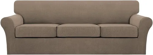 Miniatura 100 de Turquoize 2 fundas para sillas de sala de estar, funda de sofá con fundas de cojín individuales, funda de muebles para sillas (silla, beige biscotti)