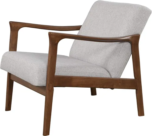 Miniatura 7 de Alpine Furniture Zephyr - Silla de salón retro de mediados de siglo con brazo de madera tapizado, muebles de sala de estar, 33 pulgadas de ancho x