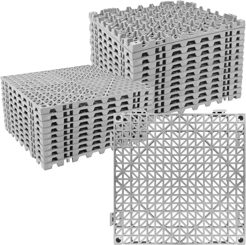 Miniatura 9 de ToLanbbt Cojín modular entrelazado 8P de 11.8 x 11.8 pulgadas, agujeros de drenaje de goma entrelazados antideslizantes para cubierta, ducha