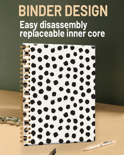 Miniatura 2 de Cuaderno de espiral para mujer, cuadernos universitarios A5 de 6 x 8.4 pulgadas, 120 páginas rayadas con papel grueso de alta calidad, perfecto