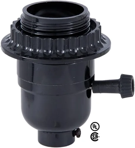 Miniatura 2 de B&P Lamp Casquillo Roscado con Socket Fenólico de Anillo Socket de Lámpara de Repuesto Fácil de Instalar