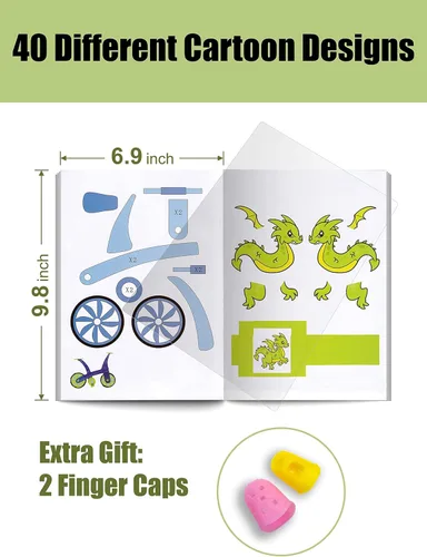 Miniatura 4 de Libro de dibujo de impresión 3D, plantilla de papel grueso reutilizable de 40 patrones coloridos con una placa transparente, plantilla de graffiti