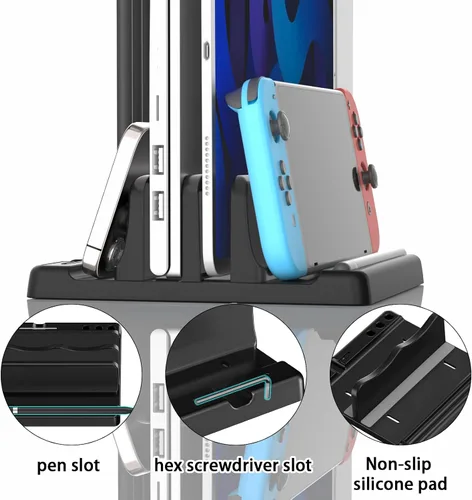 Miniatura 6 de Soporte vertical para laptop, soporte vertical de plástico ABS ajustable para laptop, ahorro de espacio 4 en 1, compatible con todos los MacBook Pro