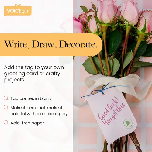 Miniatura 6 de VoiceGift Etiqueta: 1 paquete de etiqueta de felicitación de audio con grabadora de voz, tarjeta de regalo grabable con múltiples mensajes