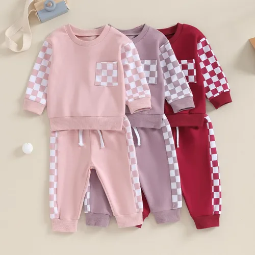 Miniatura 8 de BeQeuewll Ropa para bebé niña, trajes de otoño e invierno, sudadera de manga larga, sudadera y pantalones para niños pequeños