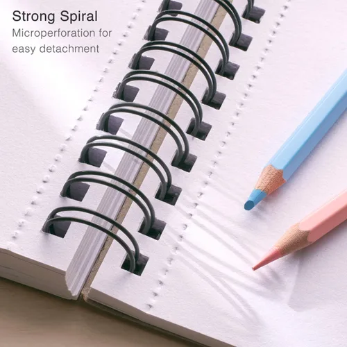 Miniatura 3 de ARTISTIC EYE Juego de cuadernos de bocetos prémium de 9 x 12, 100 hojas, encuadernado en espiral, 68 libras (3.53 oz/m²), papel de dibujo sin