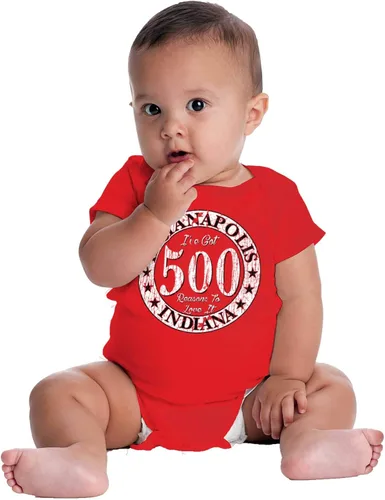 Miniatura 6 de Brisco Brands Indianapolis 500 razones para amar en mameluco para bebés niños o niñas
