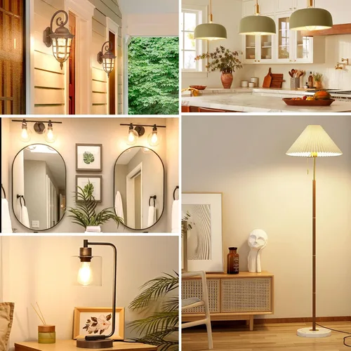 Miniatura 7 de TOBUSA Bombillas LED Edison vintage equivalentes a 60 W, bombillas LED superbrillantes de 900 lúmenes, bombillas de filamento LED antiguas ST58 de 6