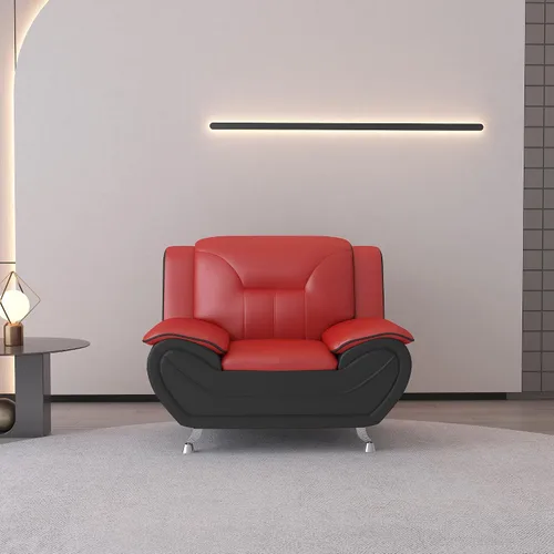 Miniatura 13 de Container Furniture - Silla de piel sintética de estilo moderno, sofá biplaza y sofá con reposabrazos en la parte superior de almohada extra