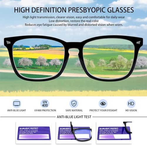 Miniatura 5 de Paquete de 5 lentes de lectura con bloqueo de luz azul, lectores de bisagra de resorte para mujeres y hombres, anteojos nerd con filtro anti rayos
