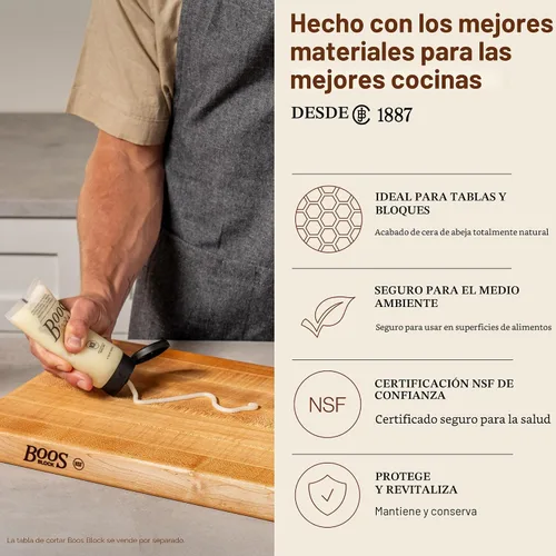 Miniatura 3 de John Boos Block - Crema de tabla totalmente natural para bloques de carnicero y tablas de cortar, 5 onzas, acondicionador y sellador de madera