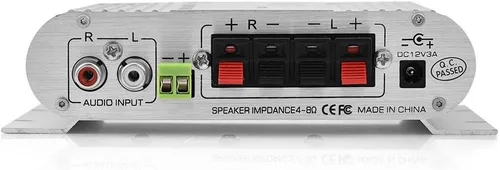 Miniatura 8 de Mini amplificador de potencia de audio estéreo HiFi 2.1, amplificador digital profesional para automóvil o hogar, plateado