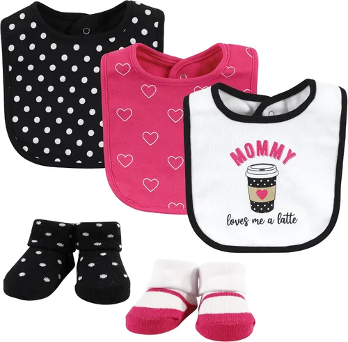 Miniatura 162 de Hudson Baby Conjunto de babero y calcetines unisex de algodón para bebé