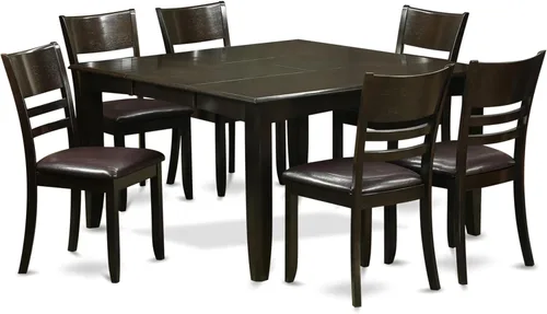 Miniatura 9 de East West Furniture PFLY5-CAP-LC - Juego de mesa de comedor de 5 piezas, incluye una mesa de cocina cuadrada con hojas de mariposa y 4 sillas