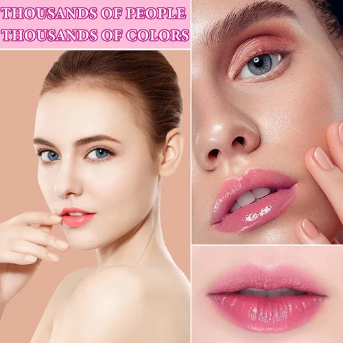 Miniatura 6 de 2 lápices labiales de gelatina de flores de cristal, lápiz labial transparente con flor en el interior, bálsamo labial teñido que cambia
