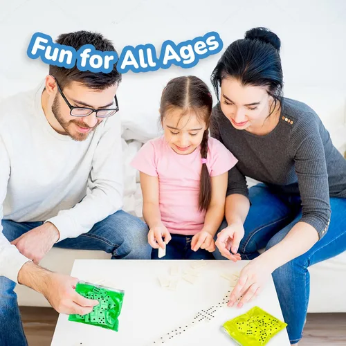 Miniatura 6 de ArtCreativity Juego de dominó – Paquete de 12 – Cada juego de dominó incluye 28 piezas por bolsas rosa neón, amarillo, verde y naranja – Gran