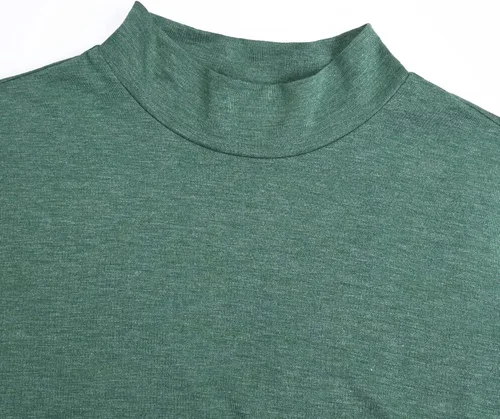 Miniatura 4 de GINKANA Camiseta de enfermería de manga larga con cuello alto falso suave de doble capa de maternidad para lactancia materna, camisa de enfermería