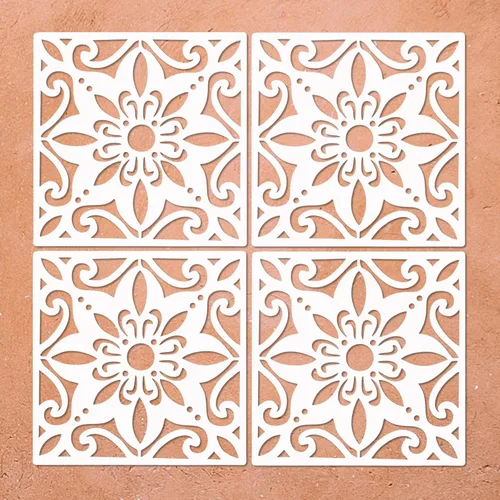 Plantilla de suelo reutilizable para pintar pisos, azulejos, paredes, pasarela, patio, porche delantero, piso de concreto, paquete de 4, 8 x 8
