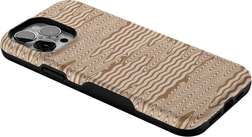 Miniatura 7 de Casely Funda para iPhone 13 Pro Max Ondulación moca Ondas marrones Compatible con MagSafe Diseño protector audaz