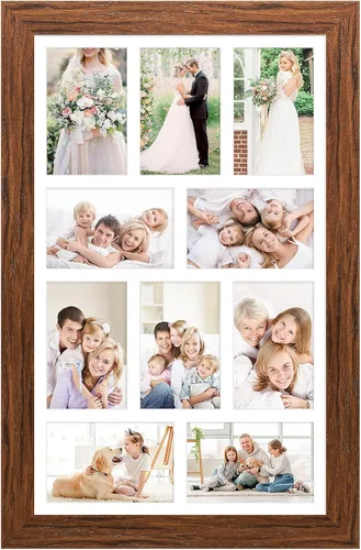 Miniatura 724 de Marcos de Fotos Collage de 13.5X15.5 con 7 Aberturas para Fotos de 4X6, Marco de Fotos Múltiples con Paspartú para Decoración de Pared, Grano