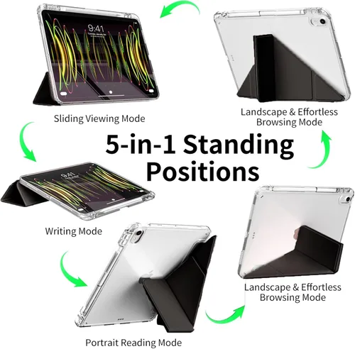 Miniatura 3 de kenke Funda para iPad Air de 11 pulgadas M4/M3/M2 (2026/2025/2024), para iPad Air de 5ª/4ª generación 2022/2020 con soporte para lápices, cubierta