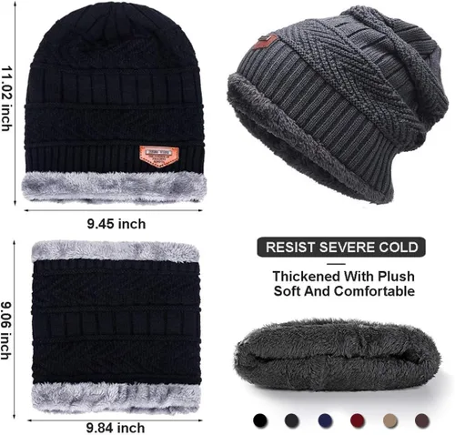 Miniatura 7 de Winter Knit Hat Scarf Neck Warmer Gloves Set for Women Knitting Hats Caps