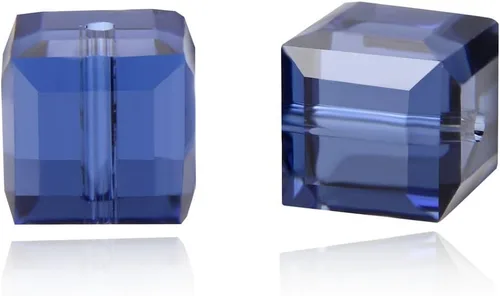 Miniatura 16 de 50 piezas Adabele cuentas austriacas de 6 mm de cristal facetado en cubo amatista sueltas, compatibles con cristales Swarovski Preciosa 5601 SSC611