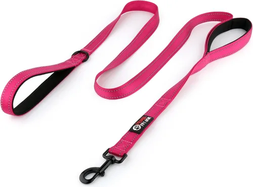 Miniatura 15 de Correa de perro de 6 pies con asa acolchada de tráfico, resistente, doble asa para un mayor control de capacitación en seguridad, perfecto para Negro
