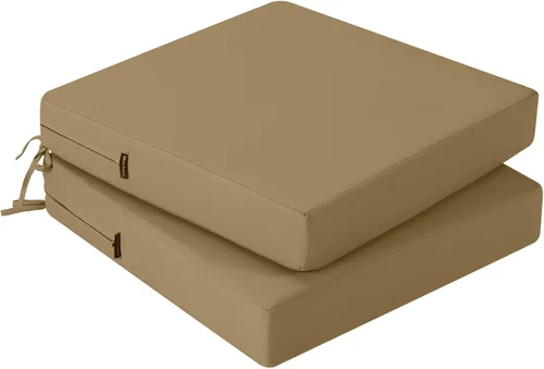 Miniatura 16 de idee-home Juego de 2 cojines para sillas de exterior, cojines de asiento impermeables para muebles de patio, almohadilla de repuesto para silla