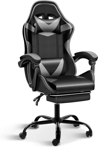 Miniatura 13 de YSSOA Silla para videojuegos, silla de computadora con reposapiés, altura ajustable y función de inclinación de 90° a 135°, silla reclinable