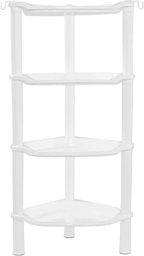Miniatura 9 de Estantería de 3 niveles para ducha de esquina, organizador de estante de ducha de plástico para interior del baño, bañera, bandeja de ducha, 13.5 x
