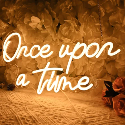 Miniatura 2 de SYLHOME Letrero de neón LED "Once Upon A Time" para decoración del hogar, dormitorio, habitación de niños, guardería, decoración de pared, palabras