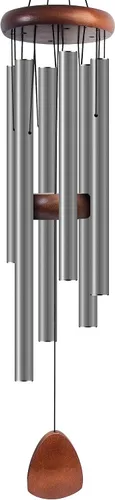 Miniatura 14 de Bursvik Campanilla de viento de 28 pulgadas, campanillas de viento decorativas en metal para exteriores, conmemorativas, regalo de recuerdo, Negro