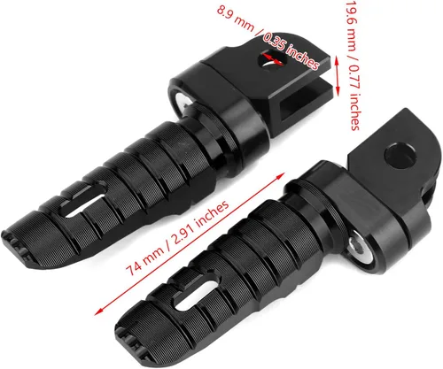 Miniatura 2 de Bruce & Shark Reposapiés Delantero Piernas para YAMAHA FZ-07 FZ-09 FJ-09 FZ-10 XSR 700 900 FZ8 Negro