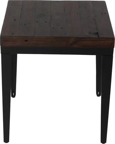 Miniatura 3 de Cortesi Home Omaha - Mesa auxiliar en madera maciza y meta, 22 pulgadas de alto, marrón oscuro