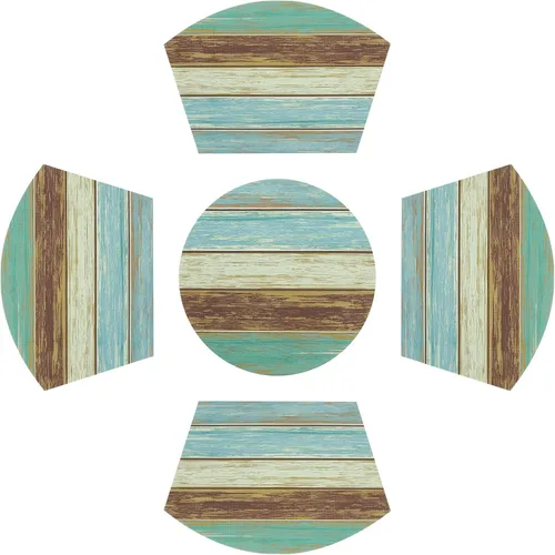 Miniatura 16 de SHACOS Juego de 5 manteles individuales pequeños en forma de cuña con centro de mesa, resistentes al calor, lavables (5, beige)