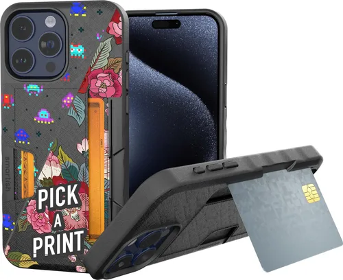 Miniatura 87 de Smartish Funda tipo cartera para iPhone 13 Pro – Wallet Slayer Vol. 2 [delgada + protectora] tarjetero con función atril - Black Tie Affair