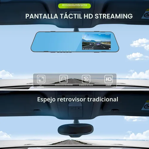 Miniatura 5 de Cámara de respaldo de 4.5 pulgadas, cámara de respaldo 1080P, cámara de espejo de visión frontal y trasera para automóviles Grabación de bucle