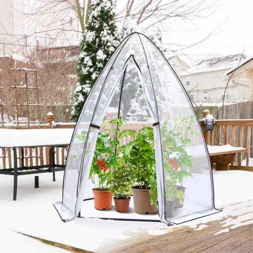 Miniatura 9 de Invernadero portátil para exteriores, Ohuhu carpa invernadero resistente con cubierta de PE duradera, protector de plantas de jardín con puerta