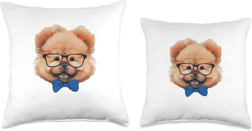 Miniatura 3 de Adorable Chow Chow Dog Headband Glasses Throw Pillow