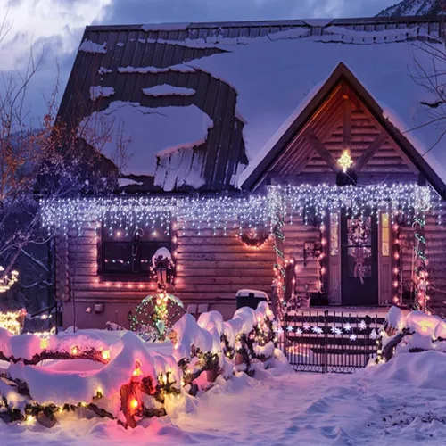 Miniatura 7 de Serie de 304 luces LED impermeables para exteriores para Navidad, bodas y decoración de fiestas - 8 modos, blanco frío