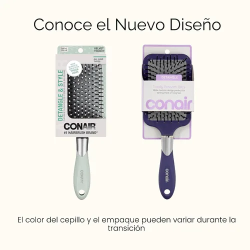 Miniatura 2 de Conair Cepillo de pelo Velvet Touch Paddle Cushion - Cepillo desenredante - estilos rizados o rectos - hombres o mujeres - desenredante - cuenta