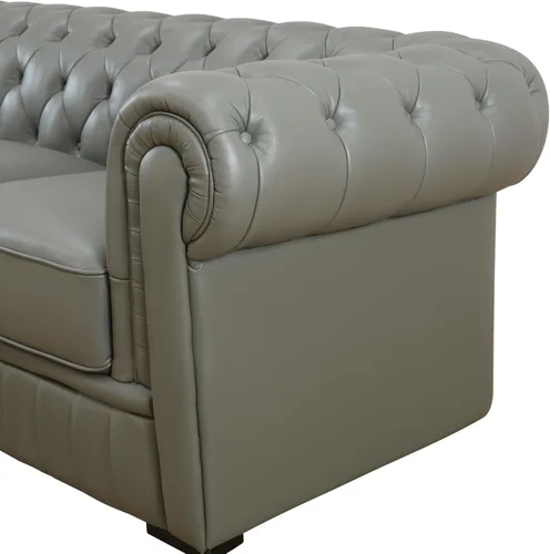 Miniatura 6 de Sofá seccional en forma de L, conjunto de sofás de cuero, sofá grande de piel de vaca con sillón reclinable a la izquierda, adecuado para oficina