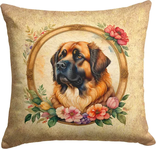 Miniatura 137 de Caroline's Treasures DAC2072PW1414 Affenpinscher and Flowers - Almohada decorativa de tela, lavable a máquina, para interiores y exteriores