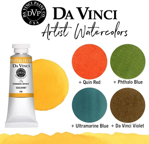 Miniatura 234 de DA VINCI PAINTS Pintura Acuarela Profesional para Artistas, Alizarin Crimson (Quinacridone), 37ml Índigo