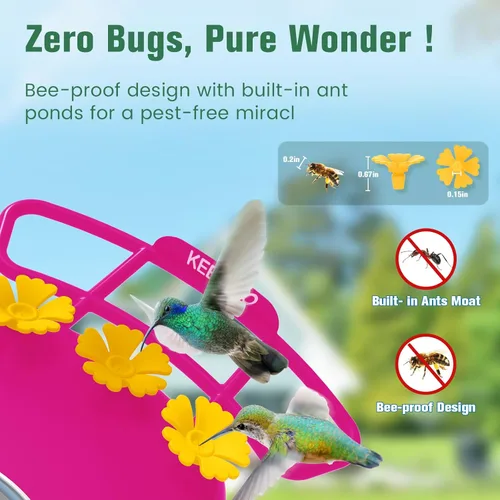 Miniatura 5 de Comedero de colibríes de 2.5K con cámara, comedero inteligente inalámbrico sin suscripción para pájaros para exteriores, cámara AI para ver video