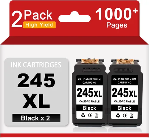 PG-245XL - Cartuchos de tinta negra compatibles con Canon Ink 245 XL, repuesto para 245 tinta negra, funciona con impresora PIXMA MG2420 MG2520